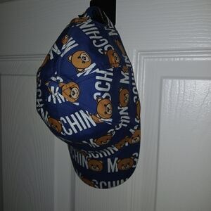 Moschino Kids Navy Bear Print Hat